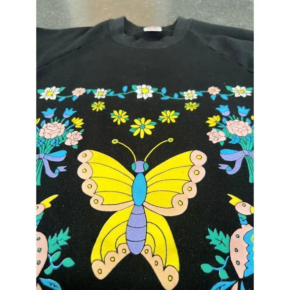 JERZEES butterfly peacock sweatshirt Made in USA - Picture 6 of 7